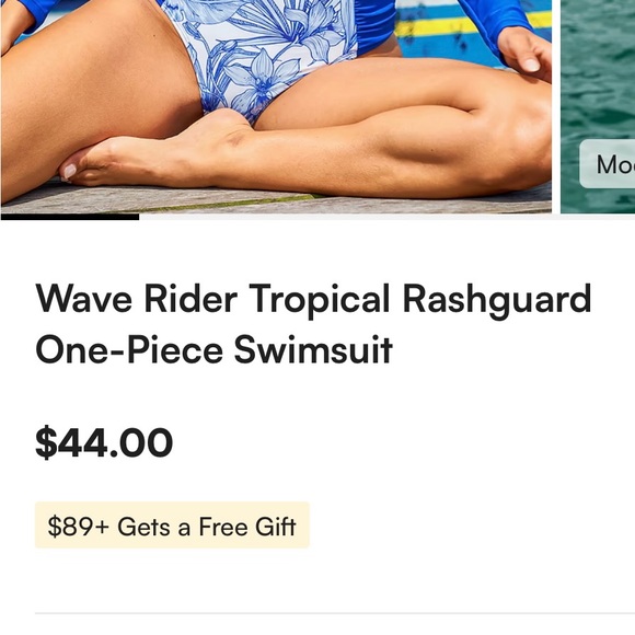 Cupshe Green and Blue Long Sleeve One Piece Swimsuit - Picture 10 of 10